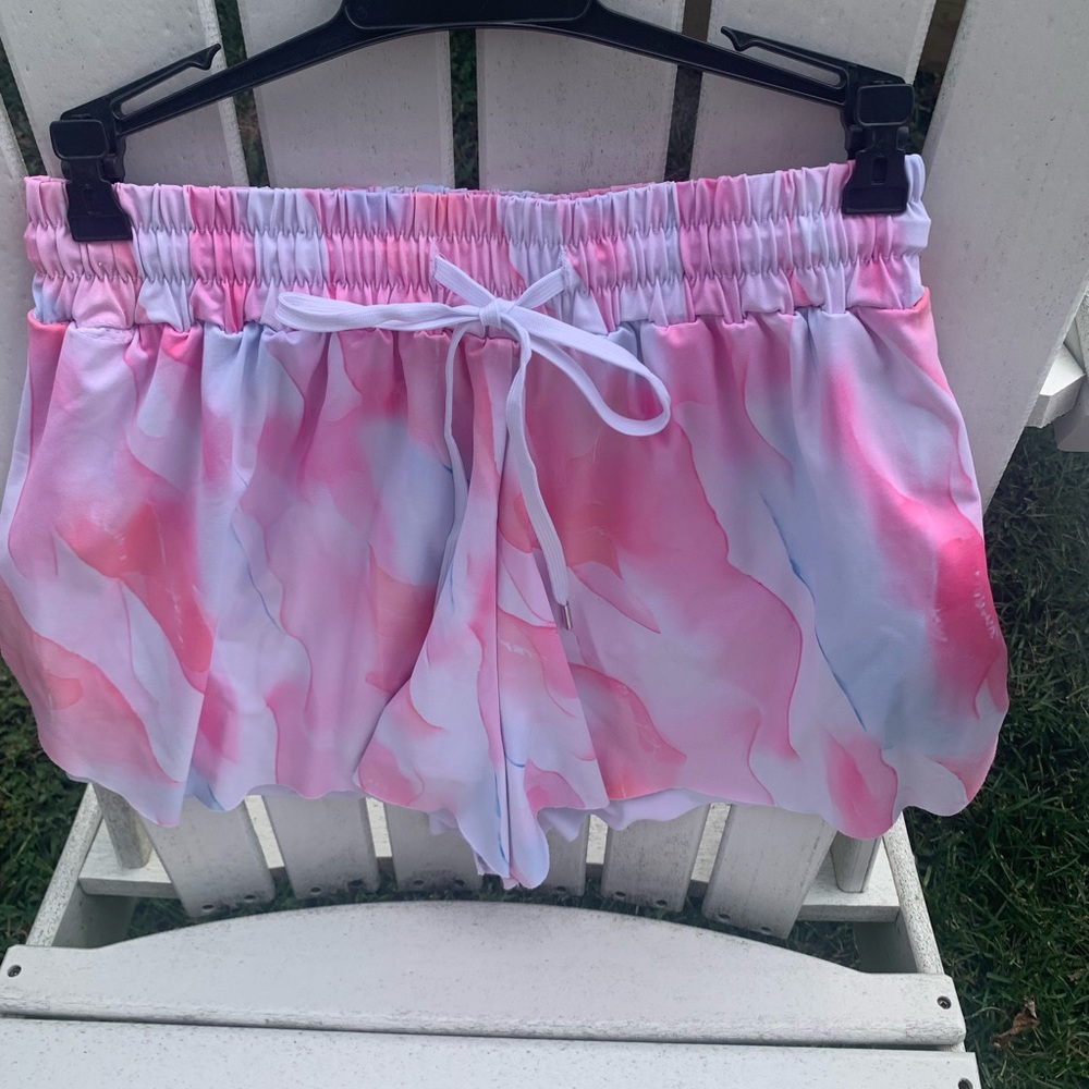Pink and White Tie-Dye Shorts